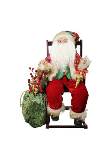 Yılbaşı Süsü Sandalyeli Noel Baba 50x35 Cm