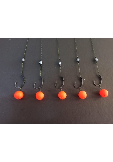Sazan Rig Takımı 5 Takım Küspe Aparatı Dahil Turuncu Pop 5 Takım