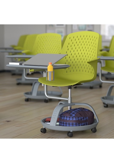 Karr Office Sona 360 Yazı Tablalı Yeşil Mobil Eğitim Sandalyesi