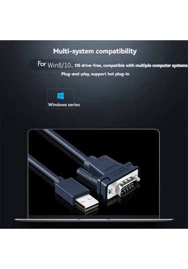 Xurunkeji Usb'den Rs232'ye Dönüştürücü Db9 Seri Port Kablosu Endüstriyel 9-pin Dönüşüm Kablosu Db9 Erkek Dişi Veri İletim Teli