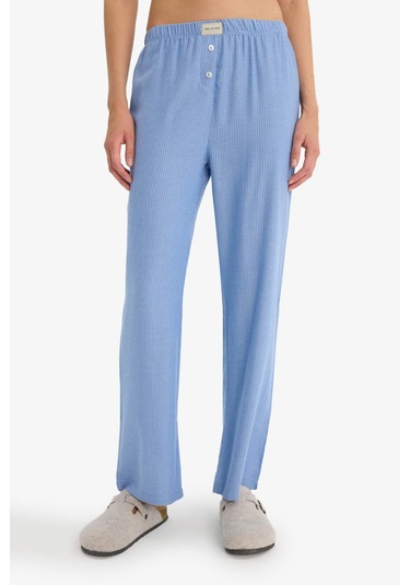 Defacto Regular Fit Uzun Boy Çizgili Pijama Altı-fall İn Love E8645ax25aube553 Mavi