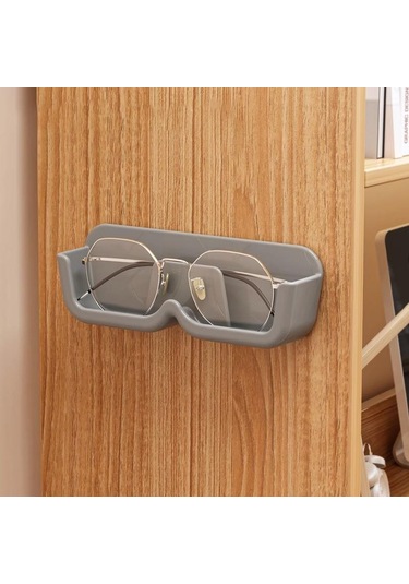 Gri Yumruksuz Gözlük Depolama Rafı Duvara Monte Güneş Gözlüğü Ekran Tutucu Dolap Dekorasyon Saklama Kutusu Sunglass Organizatör Gri