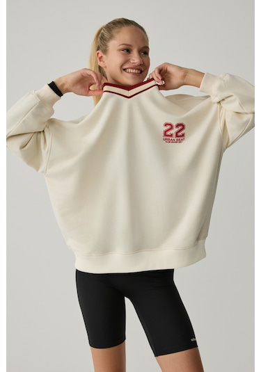 Urban Beat Oganna Kadın Ekru Sweatshirt Ekru