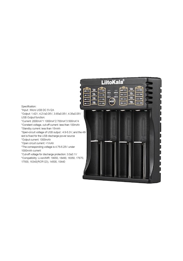 Geeksen Liitokala Lii-402 Akıllı Şarj Cihazı - Çoklu Pil Türleri İçin Hızlı Usb Şarj