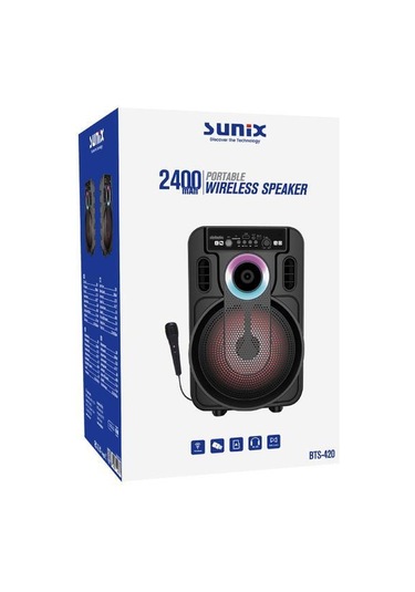 Sunix 20w 2400 Mah Kablolu Mikrofonlu Bluetooth Hoparlör Bts-420