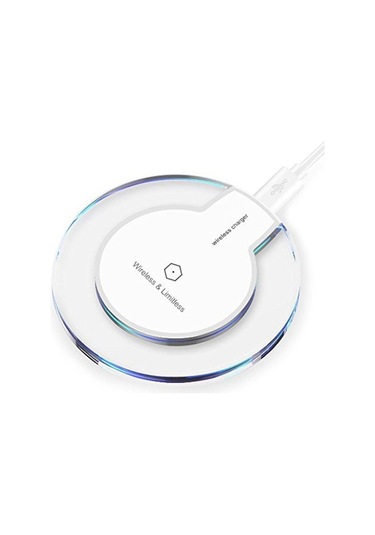 Honmex Beyaz Kiremit Desenli 5w Hızlı Şarj Qi Uyumlu Kablosuz Telefon Şarj Aleti