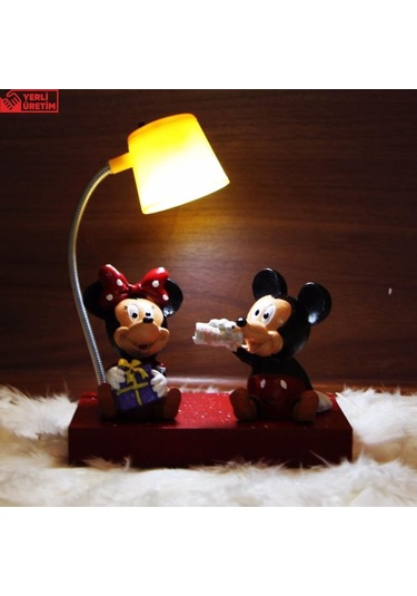 Mickey Mouse Minnie Mouse Işıklı Biblo Masa Gece Lambası