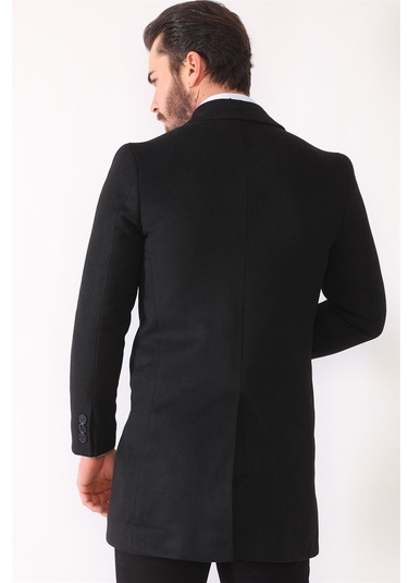 Plt8364 Dewberry Erkek Palto-Siyah