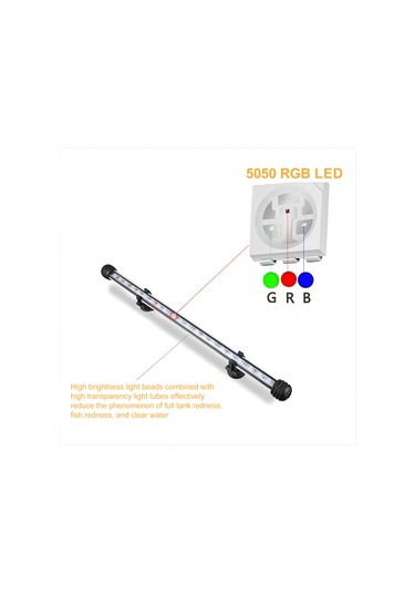 L6604mc-3 Uzaktan Kumanda Rgb Akvaryum Işık Tropikal Balık Mercan Multicolor Diğer