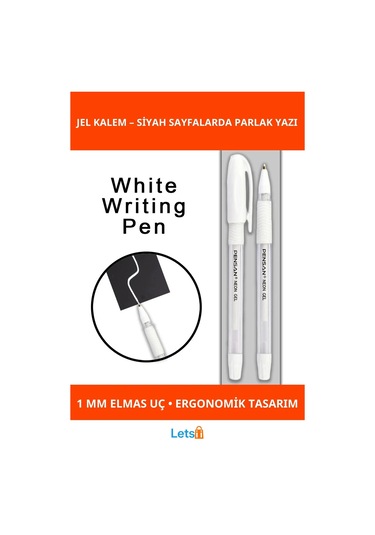Beyaz Jel Kalem 1mm Uçlu Ergonomik Yazım Çok Renkli