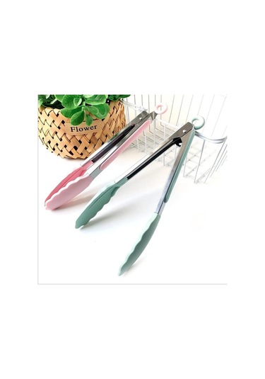 9 İnç Yemek Maşası Klip Silikon Barbekü Maşası Salata Maşası Yapışmaz Barbekü Klip Kelepçe Paslanmaz Çelik Aletler Araçlar