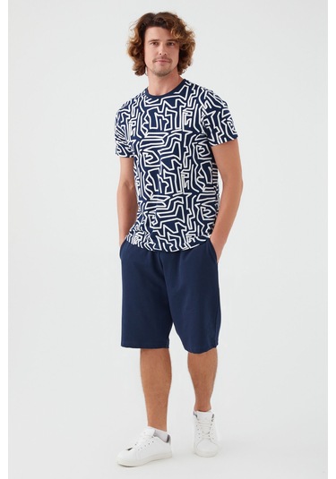 Arnetta Maze Lacivert Erkek Bermuda Takım 001