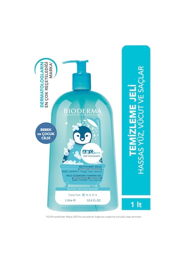 Bioderma ABCDerm Foaming Cleanser Saç ve Vücut Temizleme Jeli 1000 ML