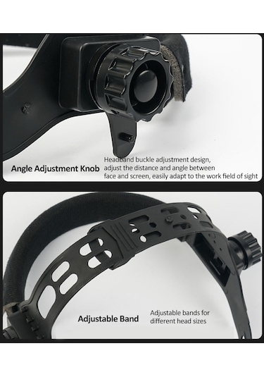 Hallow Geevorks  Led Işık İle Kaynak Kaskı Otomatik Kararan Güneş Enerjili E24883-1