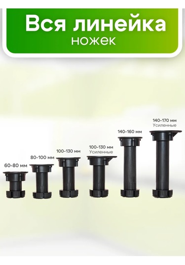 Roffa Siyah Ayarlanabilir Mobilya Ayakları 4 Adet Mutfak 190860052 Siyah