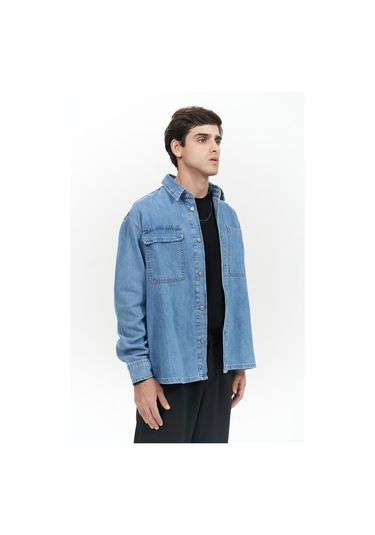 Mai Collection Mai Studios Co. Ethan Mavi Unisex Jean Gömlek Mavi