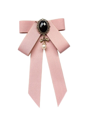 Suntek Şerit Yay Broş Üniforma Bluz Öğrenci Için Pembe