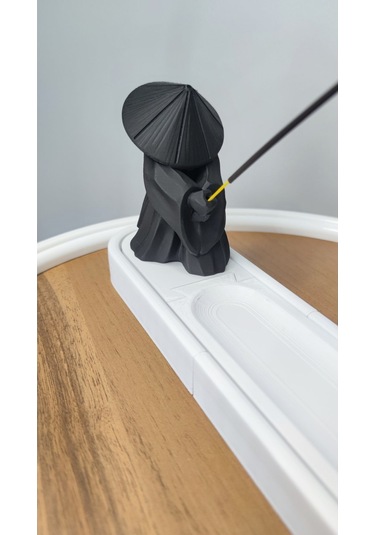 Tütsülük, Oda Kokusu Tütsülük Samuray Şeklinde Dekoratif Biblo Hediyelik Çubuk Tütsülük Siyah