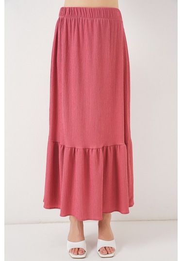 1886 Uzun Örme Etek - Gül Kurusu Gülkurusu