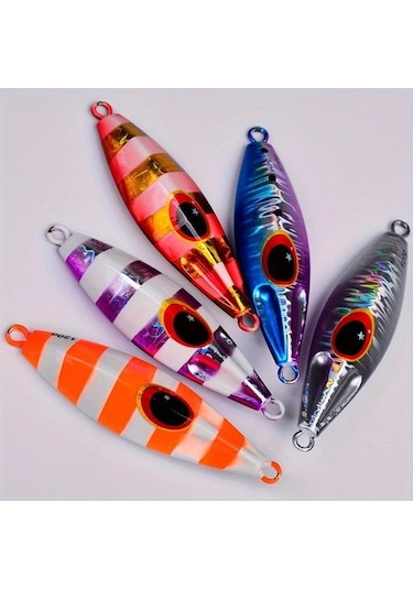 Fochsia 100g 8 Adet Yavaş Sarkan Yem Seti Levrek Yayın Yüksek Yoğunluk Kurşun Yem Deniz Tekne Balıkçılığı İçin