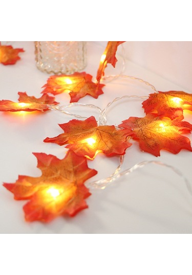 Yaozixa 4m 40 Led Akşamcıklı Maple Yapraklı Işık Zinciri, Pil Beslemeli Pil Yok , Ip43 Su Geçirmez, Dışarı-içeri Dekorasyon, Sabit Ve Yanıp-sönen Mod Diğer