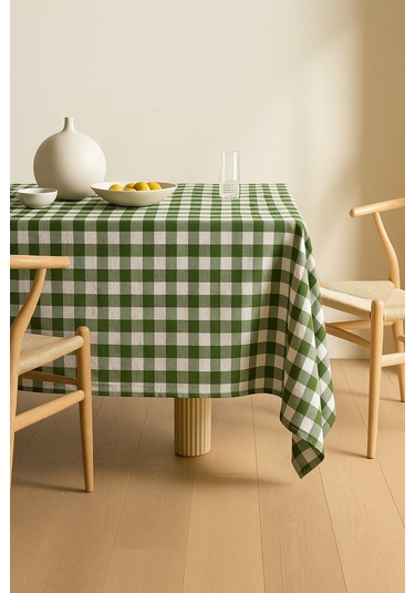 Wellstil Sora Keten Pötikare Masa Örtüsü Haki