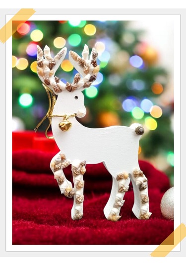 Dekoratif Ahşap Geyik Noel Temalı 15-10-6 Cm