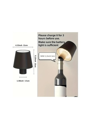 Honeybeeshop Beyaz 1200mah Sarj Edilebilir Led Sarap Sisesi Fis Isigi Bar Yemek Masasi Lambasi Dokunmatik Uc Renkli Yatak Odasi Tasi Beyaz