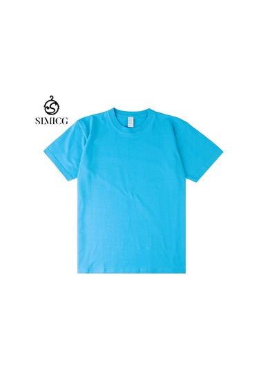 Yeni Japon Ağır Sıklet Düz Pamuklu Kısa Kollu Turkuaz Zümrüt Mavisi