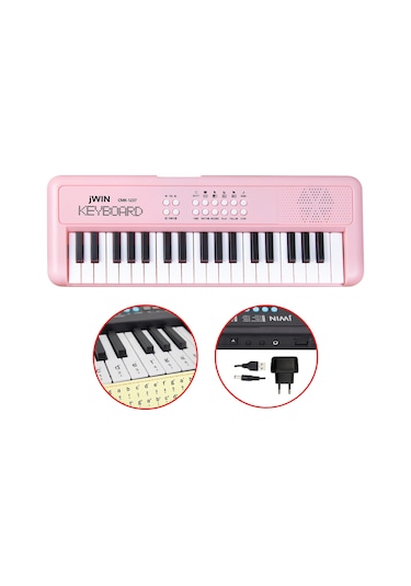 Jwin Cmk-1237 37 Tuşlu Elektronik Org Etiket. Adaptör Hediye - Pembe