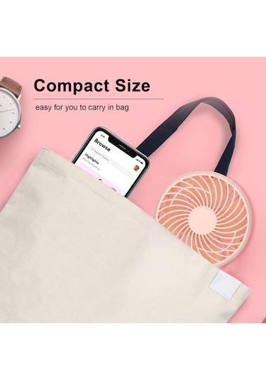 Hangfox Beyaz Usb Şarjlı El Fanı - Pd-a9 Modeli 1 Pil Yok - Günlük Ve Seyahat İçin