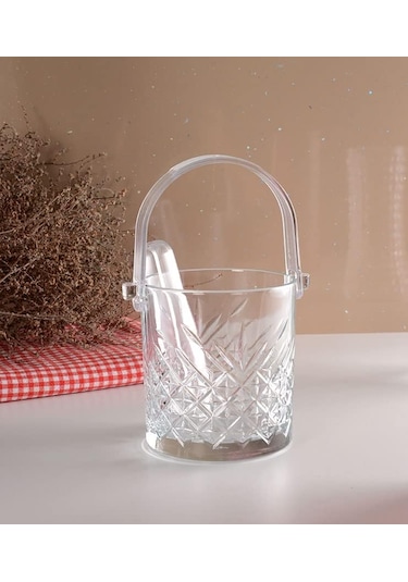 Perlotus Times Maşalı Cam Buz Kovası ve Buz Maşası Seti