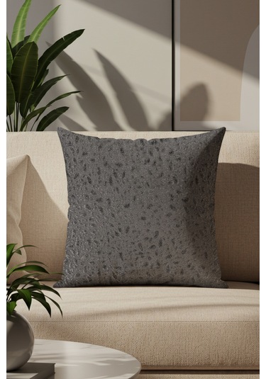 Sezyon Yuna Desenli 45x45 Zeytin Grisi Kırlent Kılıfı Zeytin Gri