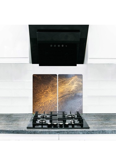 Cam Ocak Koruyucu ve Kesim Tablası Fırtına 80Cm X 52Cm 2 Parça