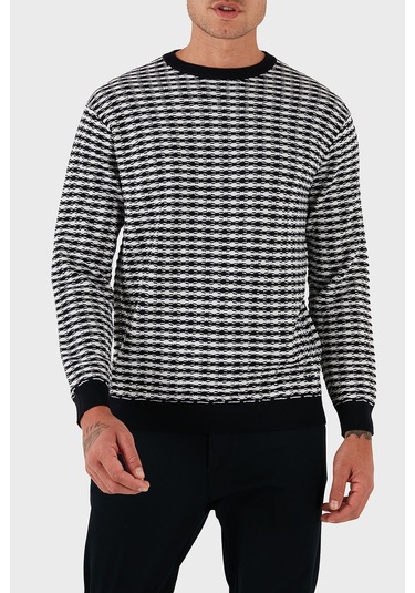 Emporio Armani Erkek Kazak Em003830 Af19833 F0015 Beyaz-lacivert Beyaz-lacivert