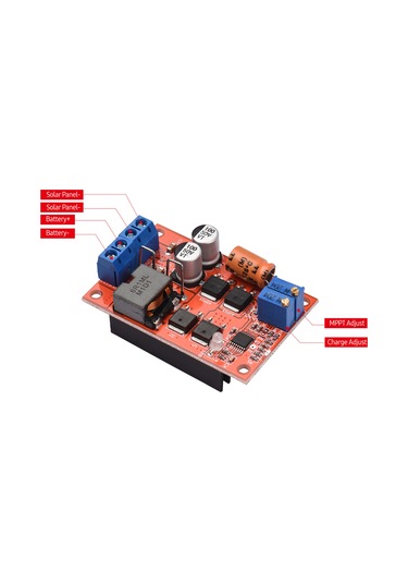 Mufunye 5a Mppt Güneş Enerji Kontrolörü - Akü Şarjı, Ters Bağlantı Ve Geri Akım Koruma, Düşük Tüketimli Güneş Paneli Aksesuarı