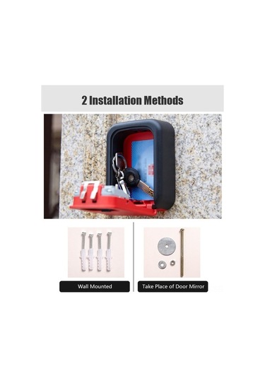 Ulzyvf Duvara Monte 4 Haneli Şifreli Anahtar Kutusu - Dayanıklı Siyah Siyah