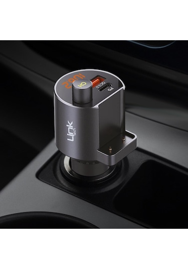 LinkTech Car RF12 FM Transmitter 38W PD QC3.0 LCD Ekran USB+Type-