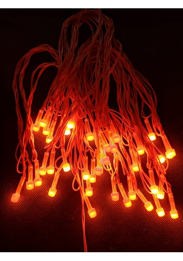 Turuncu 10 Metre Led Işık 220volt Dekor Ledi - Yılbaşı Ağacı Ledi Turuncu
