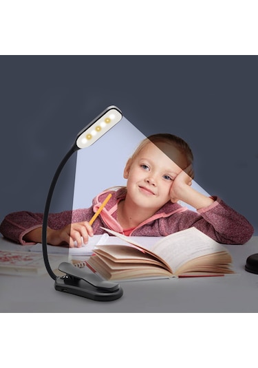 Youtek Kitap Işığı Usb Şarjlı - Dokunmatik Anahtar, 3 Seviye Parlaklık, Esnek Işık Tüpü, Gece Işığı Modu, 600mah Dahili Batarya Siyah