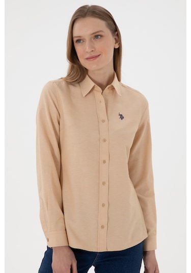 U.s. Polo Assn. Kadın Camel Gömlek Basic 50307726-vr015 CAMEL