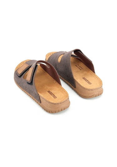 Gezer Erkek Yazlık Tasarım Çift Cırtlı Ayarlanabilir Suni Deri Rahat Taban Günlük Terlik Gt1yme.15588.06.011.h95 Kahverengi