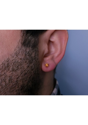 Sirius Sitrin Tektaş Erkek Küpesi 0823E0049