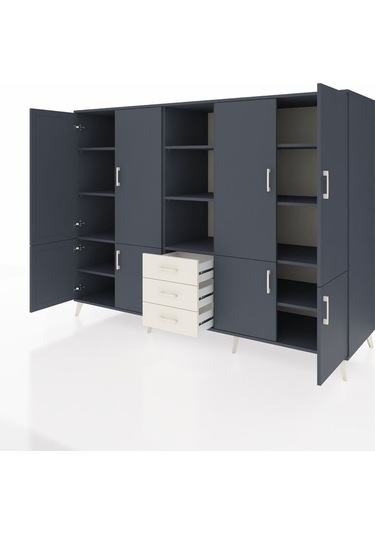 Kronos Dolap 11 Raflı 3 Çekmeceli 8 Kapaklı 220x59x163 Antrasit-a Antrasit-antrasit/aytaşı Kronos Dolap 11 Raflı 3 Çekmeceli 8 Kapaklı 220x59x163 Antrasit-a Antrasit-antrasit/aytaşı