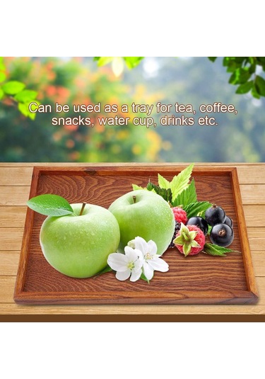 Servis Tepsisi, Dikdörtgen Ahşap Çay Tepsisi Otel Ev Mutfak Tepsileri Atıştırmalık Tepsisi Kahvaltı Tepsisi Gıda Saklama Kabı 35 24cm