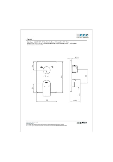 Eca Dalia Ankastre Duş Seti - 3 Yollu / 7 Parça Set 102199771 Krom