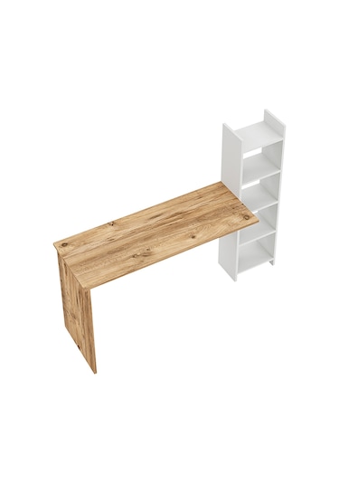 Kitaplıklı Fonksiyonel Çalışma Masası Atlantik Çam- Beyaz Atlantik Çam - Beyaz