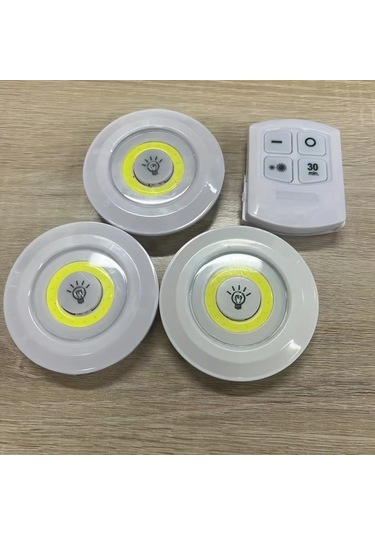 Beyaz Işık 3 Parça 6 Adet/3 Adet Akıllı Kablosuz Led Dolap Işıkları Cob Gece Lambası Uzaktan Kumanda İle - Gardırop, Mutfak Ve Daha Fazlası İçin Mükemmel