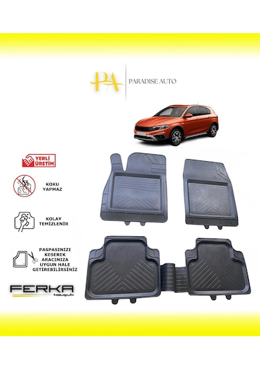 Fiat Egea Cross 2020 Ve Üstü Uyarlanabilir Universal Havuzlu Paspas
