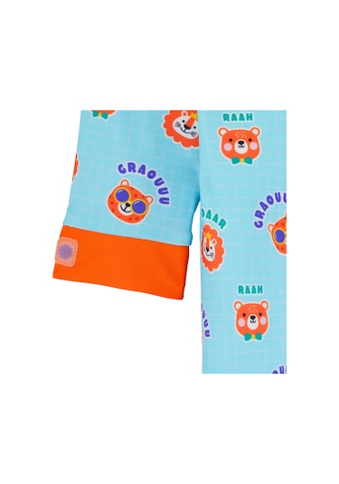 Kietla Bebekler İçin Uv Korumalı Şortlu Mayo Animal Blue Mavi
